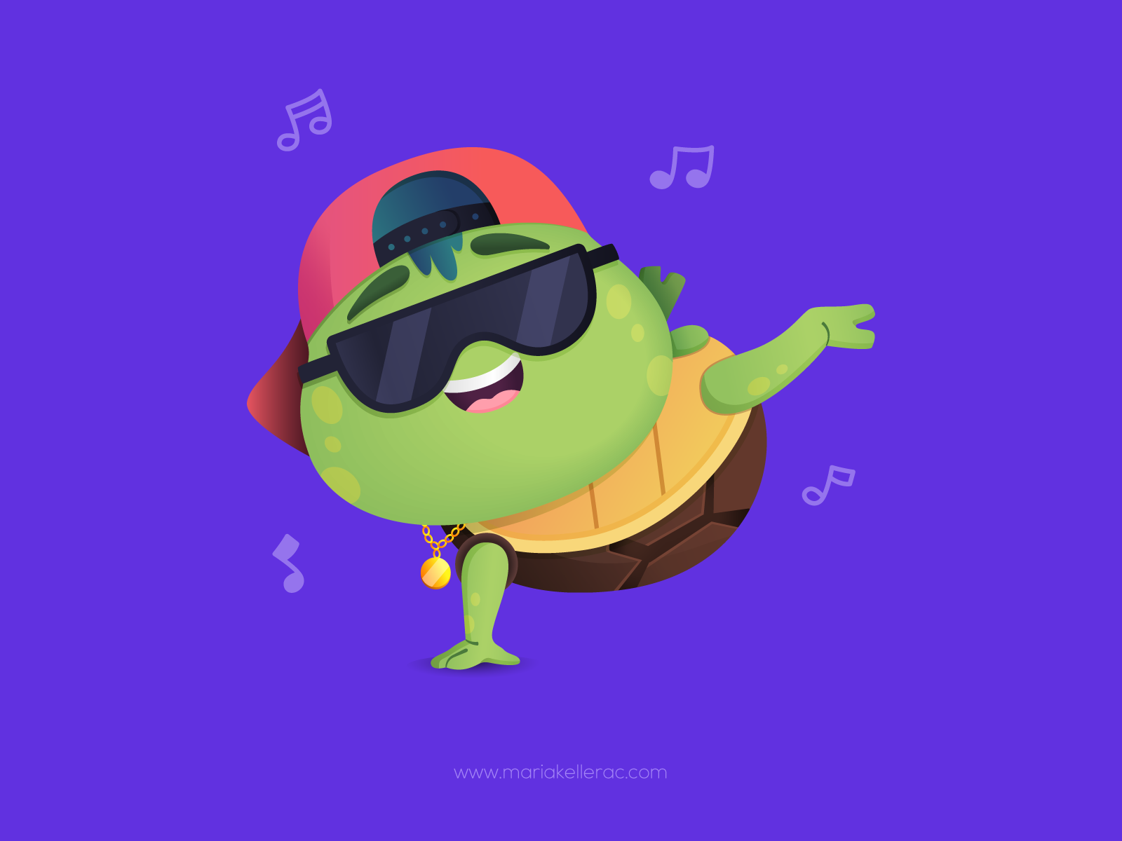 Breakdance turtle mexico かめ kidlitart illustrator vector cute breakdan.png