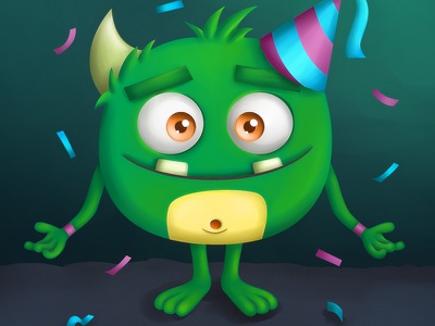 Can I have a hug birthday cartoon monster party illustration.jpg