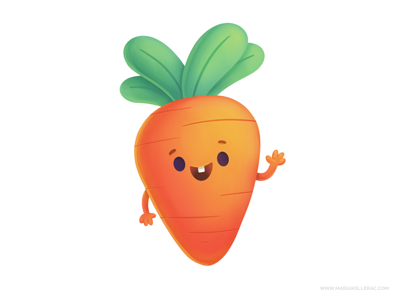 Carrots children zanahoria procreate veggies carrot cartoon kidlitart.png