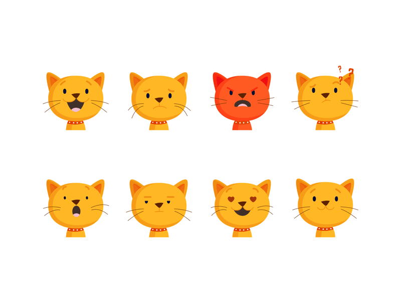 Cat emoticons angry gato animation social kids cartoon mexico illustra.gif