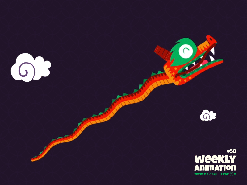 Chinese Dragon newyear vuelo animacion animation mexico fly chino chin.gif