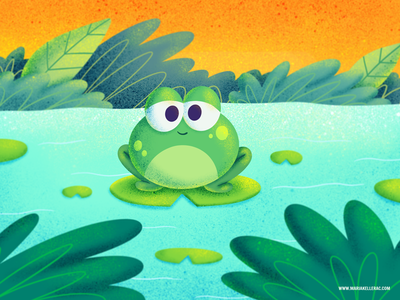 Chilling on the pond cartoon character mexico children book illustrati.png