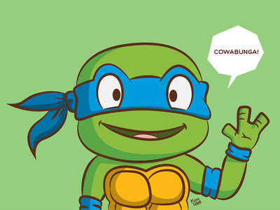 Cowabunga ninja turtles leonardo mexico cartoon character fanart.png