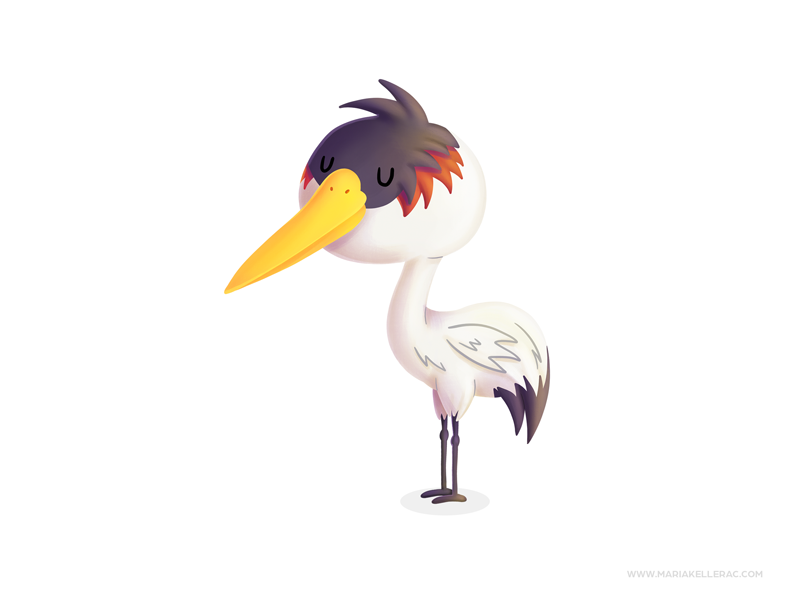 Crane ave bird japanese crane fanart children character kids cartoon c.png