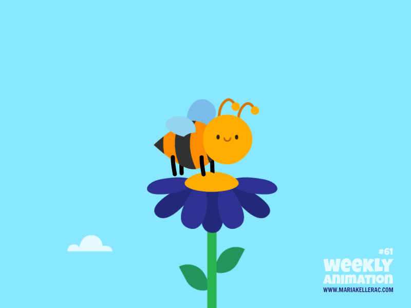 Cute bee fly honey kids children illustration cute cartoon abeja anima.gif