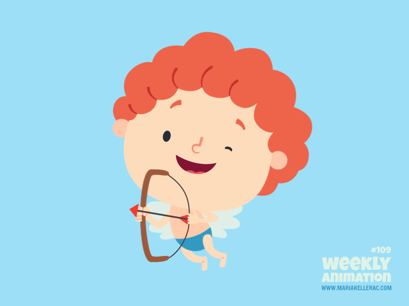 Cupid love mexico character illustration animation arrow baby cute chi.gif