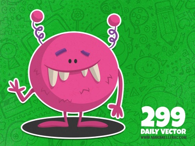 Cute monster monster cartoons characters kids children vector pink cut.jpg