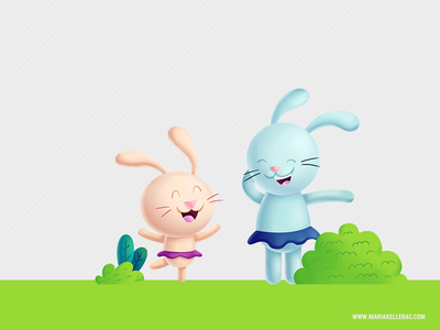 Dancing bunnies love mexico illustration cartoons kids cute bunny rabb.png