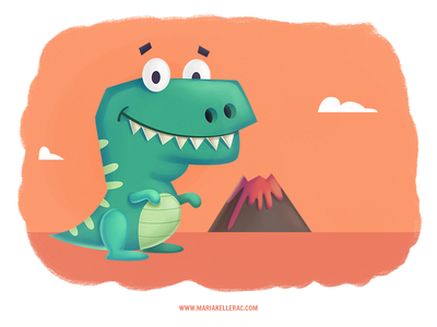 Dino books children cute mexico illustration kids small volcano dinosa.png