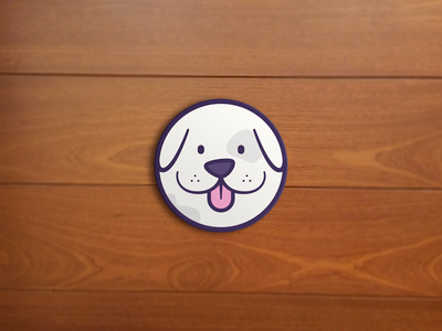 Dog Coaster vector tongue perro simple dog stickermule coaster kidlita.png