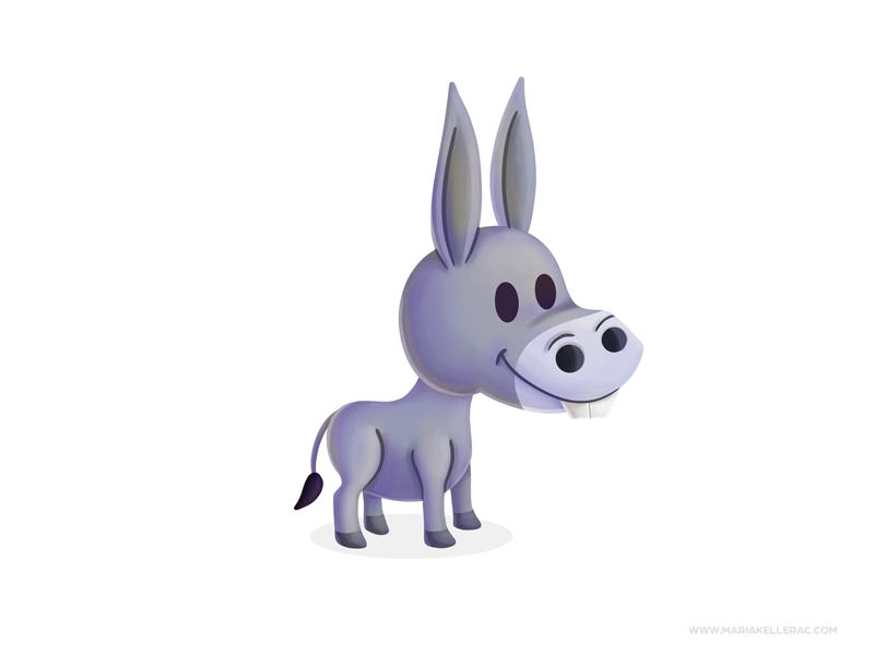 Donkey procreate burro donkey character kidlitart cartoon children cut.png