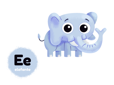 E de elefante mexico childbook kids vocales alphabet kidlitart vector.png