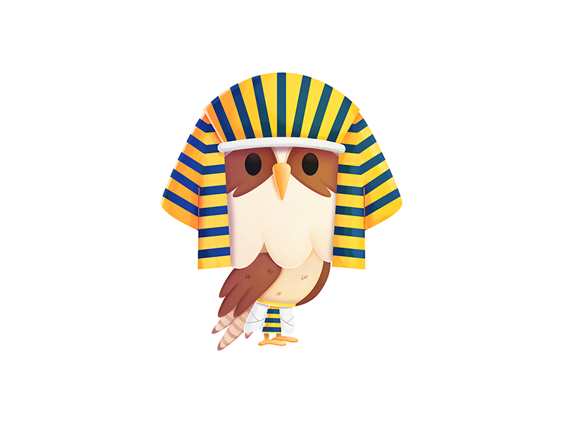 Egypt Simon history character procreate character design cute pharaoh.png