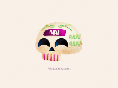 Feliz Dia de Muertos design illustraiton skull sugarskull cute mexico.png