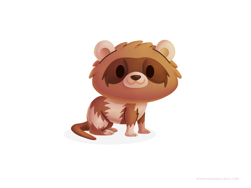 Ferret animal friend pet huron ferret cute ilustracion cartoon charact.png