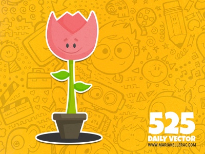 Flower daily cartoon characters vector cute little flor flower mexico.jpg
