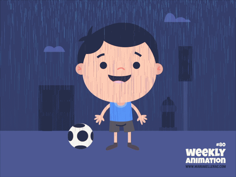 Flood kids boy rain mexico kawaii cute animacion animation flood.gif