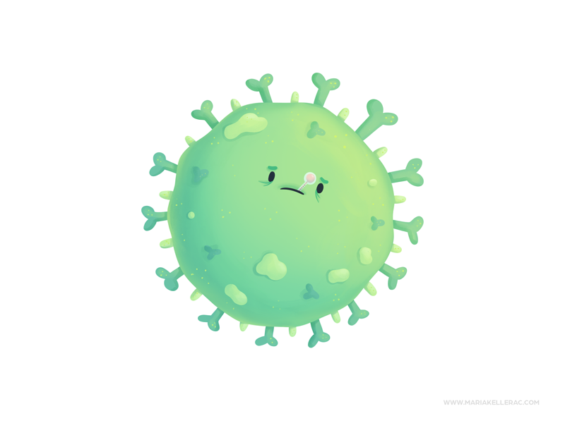 Flu virus kidlitart children procreate cute mexico cartoon character v.png