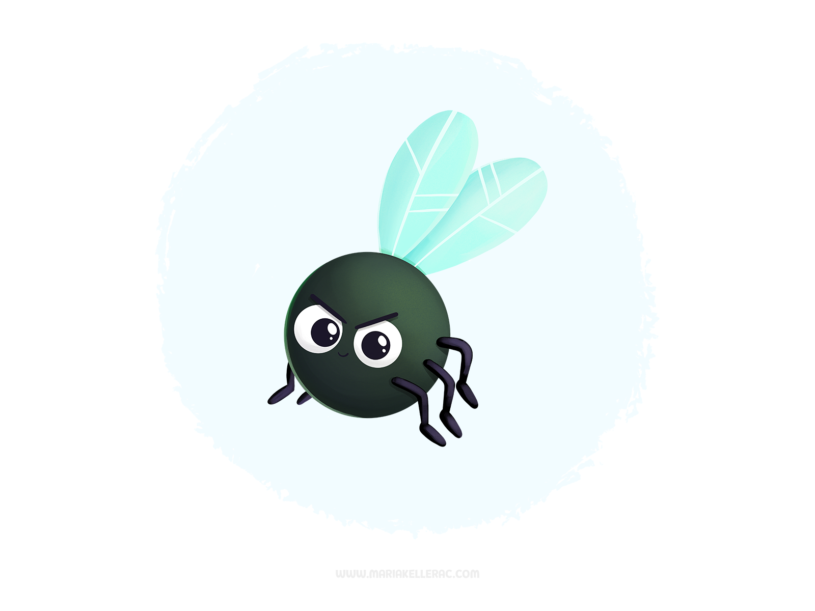 Fly kawaii fly character children cute cartoon kids illustration mexic.png