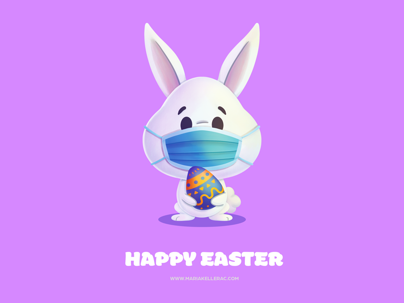Happy Easter character kidlitart procreate children 2020 covid pascua.png