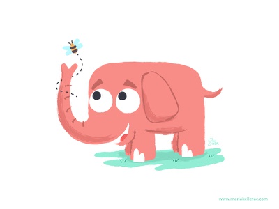Happy elephant pink happy character cute mexico illustration vector an.jpg