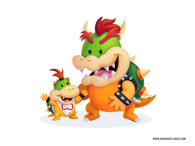 Happy Fathers Day bowser jr kids ilustracion illustration fanart mexic.png