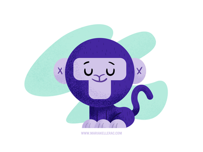 Happy monkey mono monkey character cute children cartoon illustration.png