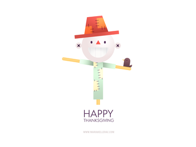 Happy Thanksgiving design cute scarecrow character mexico gracias than.png