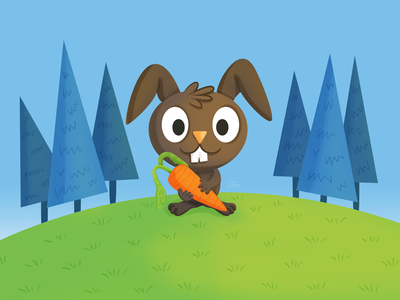Happy rabbit rabbit cartoon mexico carrot kids illustration wallpaper.png