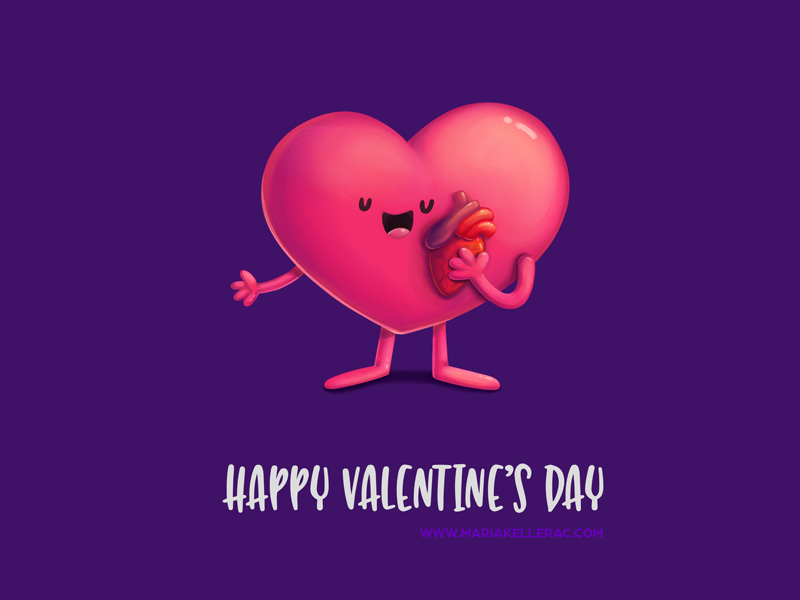 Happy Valentines Day valentines love heart characters procreate kidlit.png