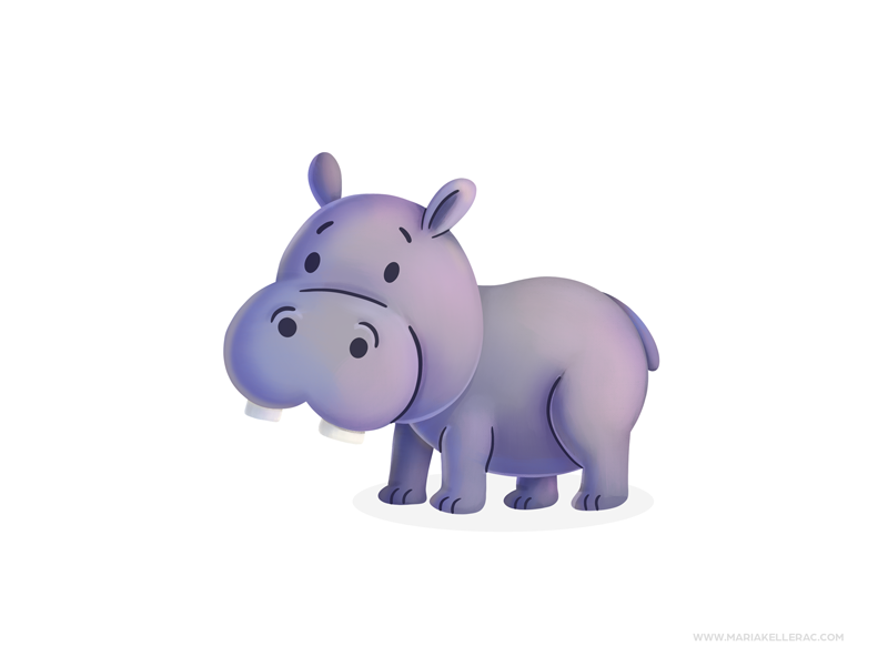 Hippopotamus cutesy hippopotamus hippo ilustracion procreate kidlitart.png