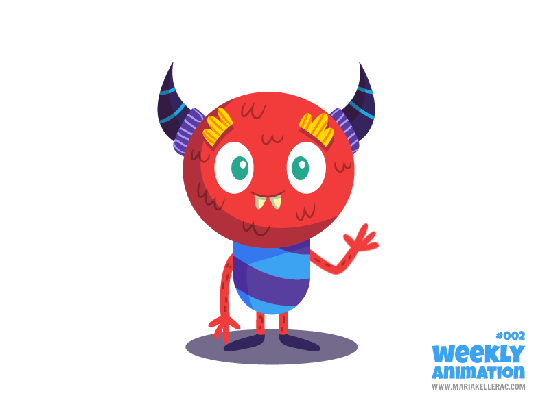 Hola happy colorful hola mexico monstruo monster hello animation.gif