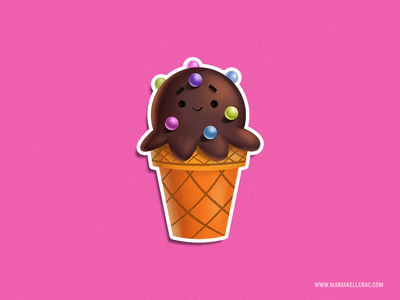 Ice Cream illustration kids helado sweet sticker mexico cream ice.png