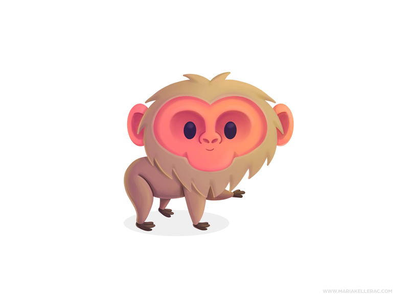 Japanese Macaque ape japan macaque ilustracion children kids procreate.png