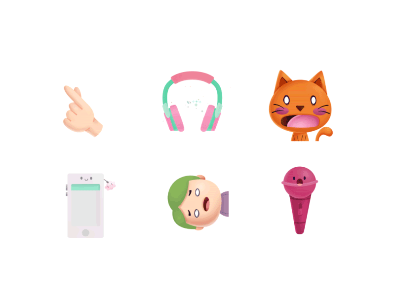 K-Pop Animated Stickers kawaii cute cellphone nosebleed microphone ami.gif
