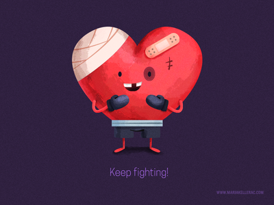 Keep fighting! fight boxing san valentin cartoon illustracion mexico c.png