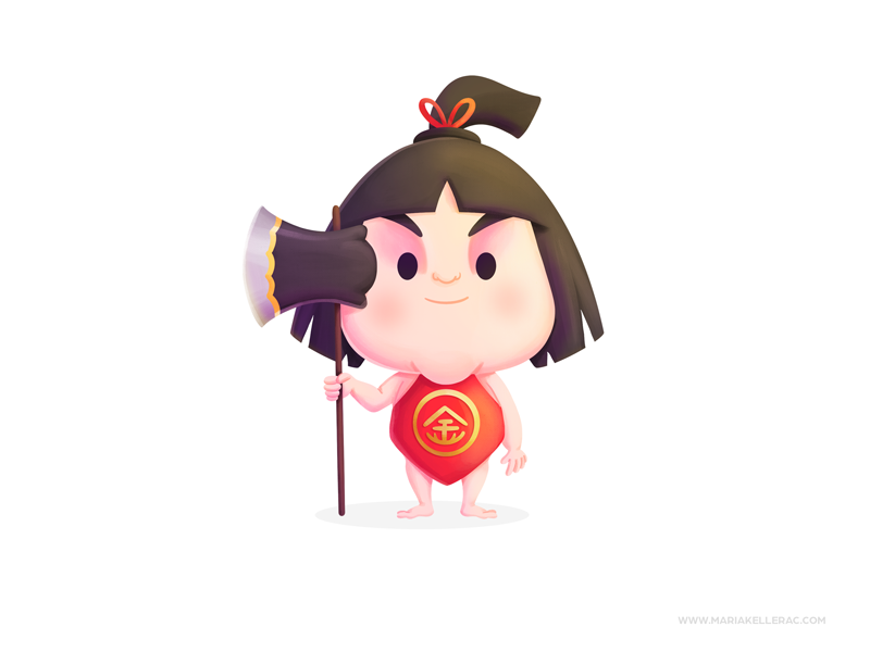 Kintaro folktale 金太郎 tale hero legend kintaro japan ilustracion cute c.png