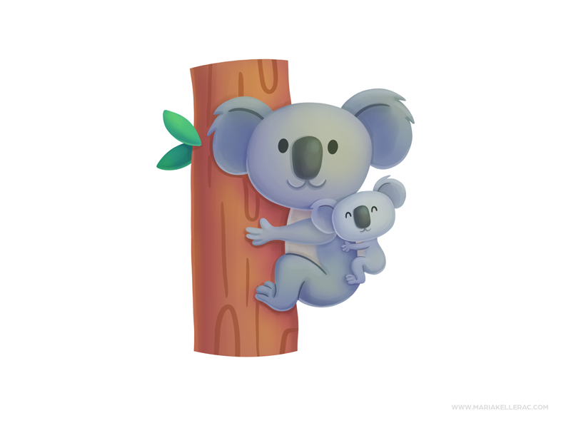 Koalas australia koala procreate kidlitart characters cute children ca.png