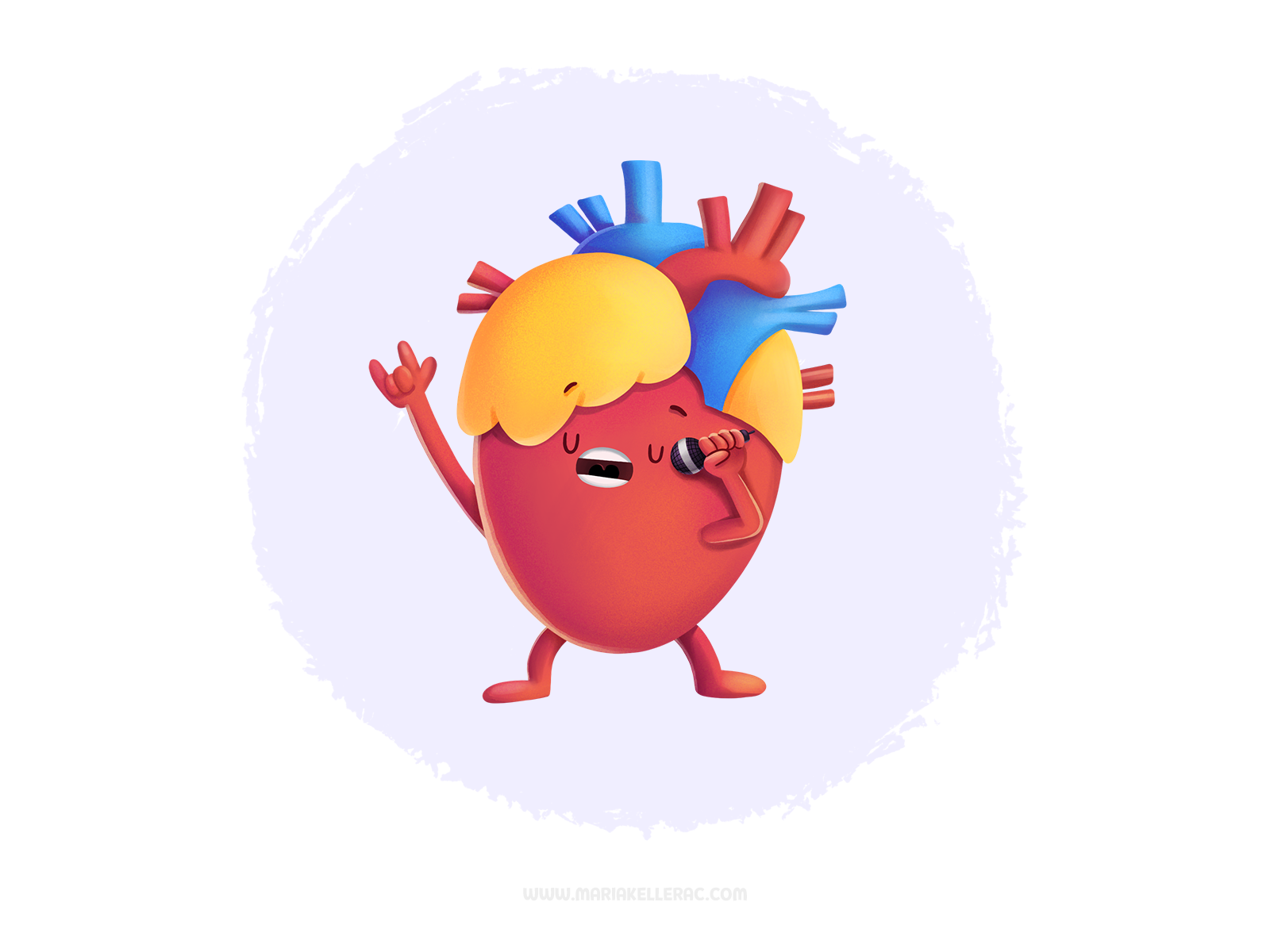 Listen to your heart character procreate sing corazon heart listen kid.png