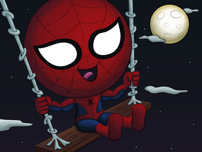 Little Spiderman fanart cartoon mexico colorful marvel kids.png