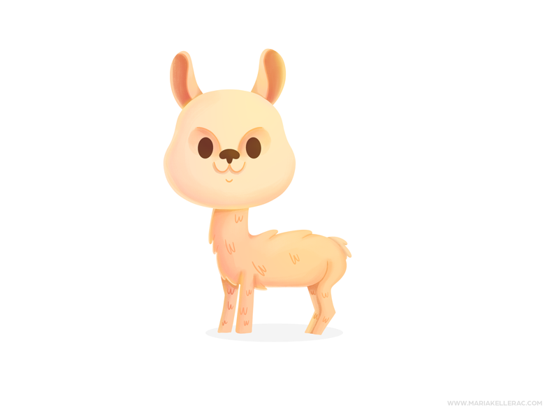 Llama mascot baby animal mexico procreate llama ilustracion cartoon cu.png