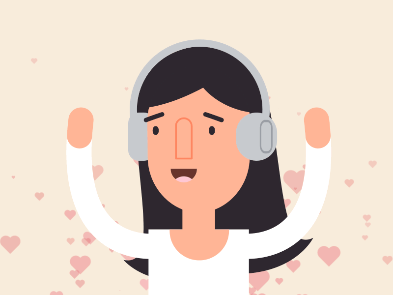 Love for music aftereffets vector cute design characters illustration.gif