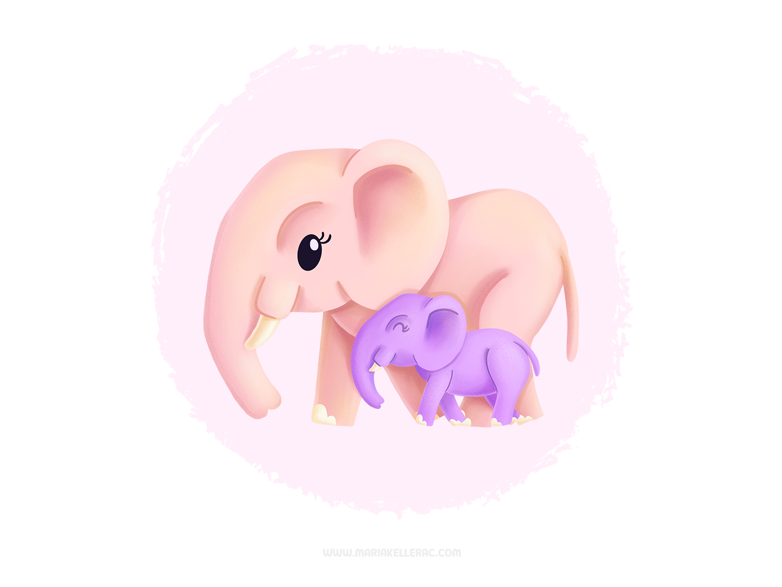 Love is forever kidlitart baby elephants cute procreate mexico love mo.png