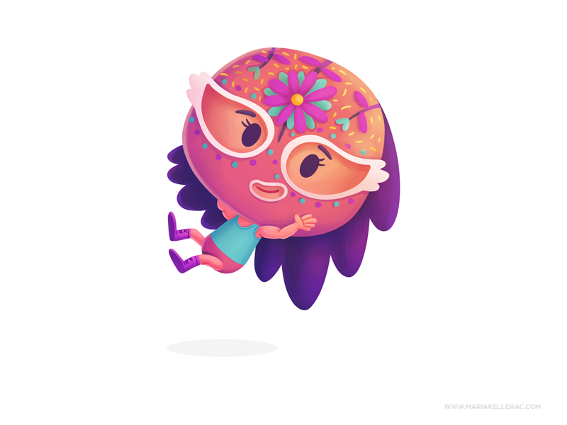 Luchadora wrestling luchas lucha libre procreate kidlitart character c.png