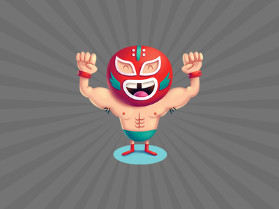 Luchador victoria victory win ilustracion illustration character carto.png