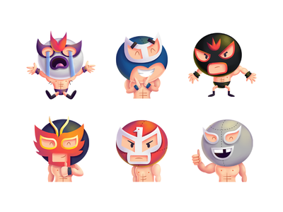 Lucha Libre iOS Sticker Pack fight pack ilustracion illustration emoti.png