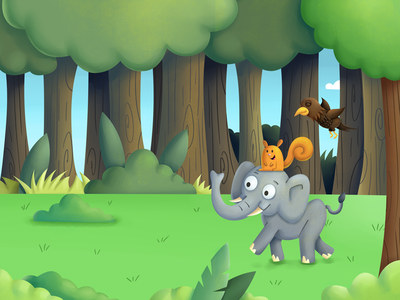 Malek Ghaba book elephant characters cute kidlitart childrensbook mexi.png