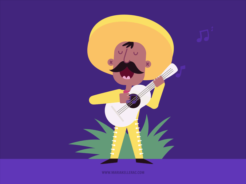 Mariachi! gif after affects music mariachi animacion characters design.gif
