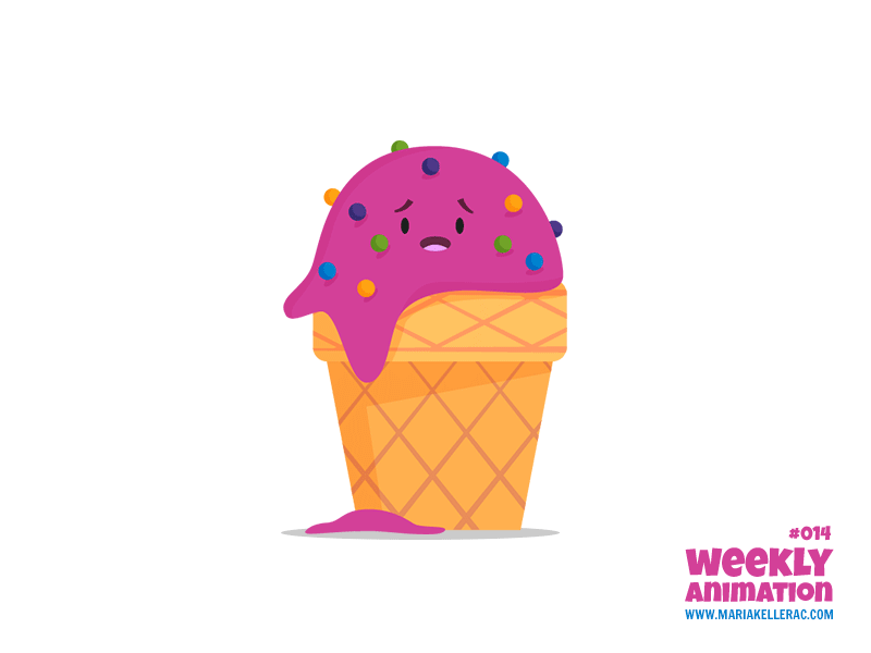 Melting ice cream drop sad derretido melting helado cream ice animacio.gif