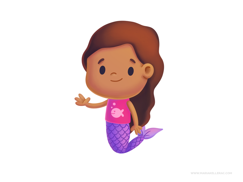 Mermaid cutesy sirena mermaid character characters cute procreate kidl.png